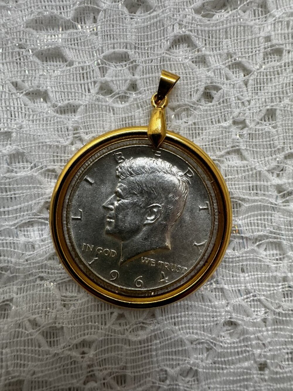 1964 Kennedy Half Dollar Pendant | 90% Silver | JFK Coin | American History